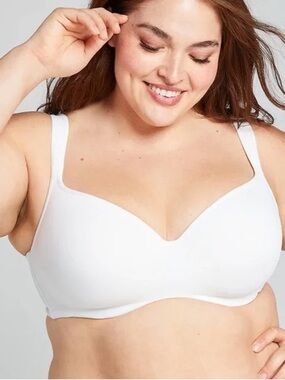 CACIQUE Lightly Lined Balconette Bra-White 44DD